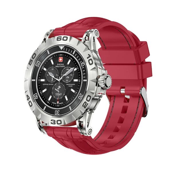 Swiss Military Smart Watch Silicon Strap Red