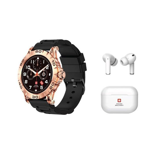 Swiss Military Dom 2 Smart Watch Rose Gold + Delta True Wireless Headset