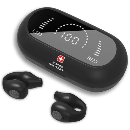 Swiss Military Delta 4 Truly Wireless Bluetooth In-Ear Earbuds With Charging Case Black