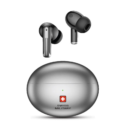 Swiss Military Victor3 Truly Wireless In-Ear Earbuds With Charging Case Grey