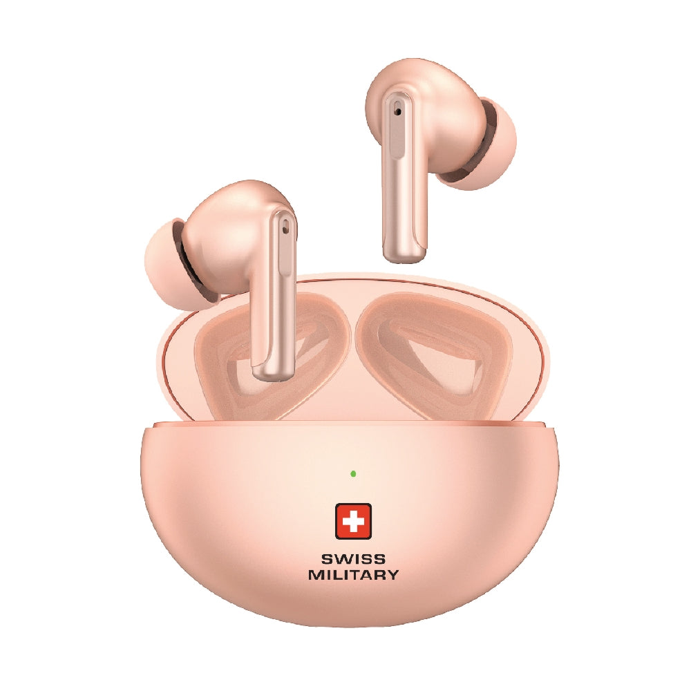 Swiss Military Victor3 Truly Wireless In-Ear Earbuds With Charging Case Pink