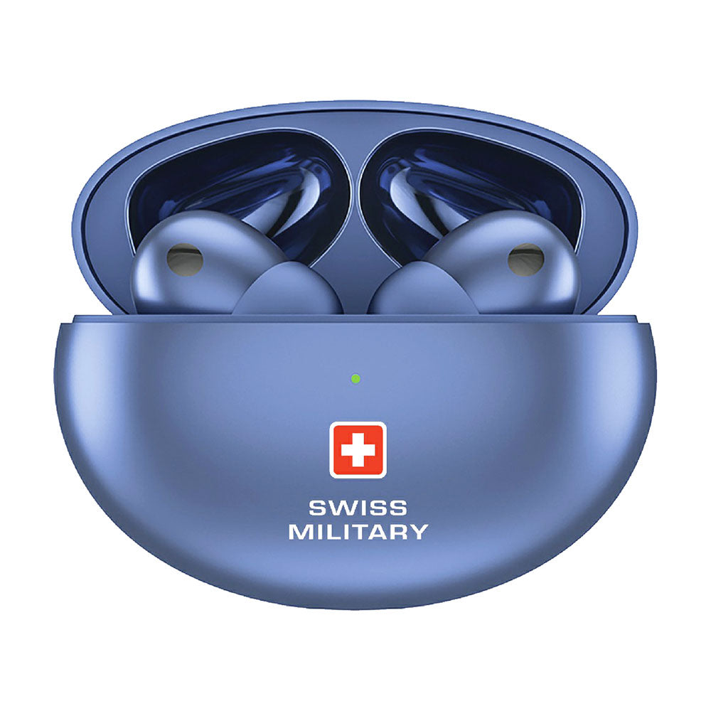 Swiss Military Victor3 Truly Wireless In-Ear Earbuds With Charging Case Blue