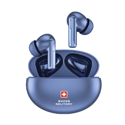 Swiss Military Victor3 Truly Wireless In-Ear Earbuds With Charging Case Blue