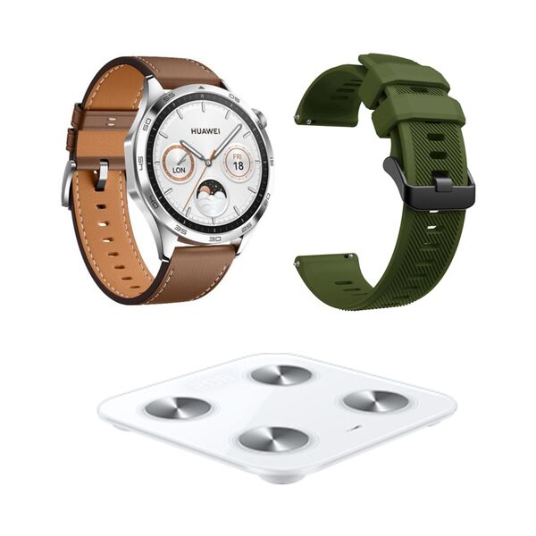 Huawei Watch GT4 46mm Phoinix Brown + Scale 3 + Green Strap