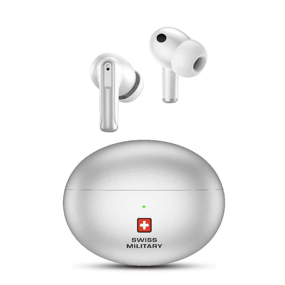 Swiss Military Victor3 Truly Wireless In-Ear Earbuds With Charging Case Silver