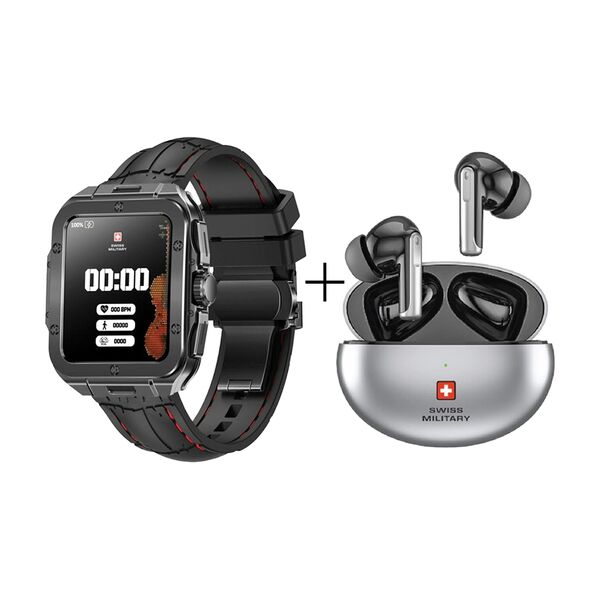 Swiss Military Alps 2 Smartwatch Black + Victor3 Truly Wireless Earbuds