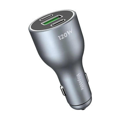 Blupebble NaviPower Fast Car Charger with 3 Ports 120W Grey