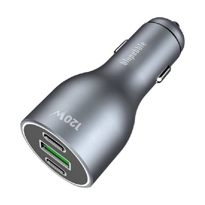 Blupebble NaviPower Fast Car Charger with 3 Ports 120W Grey