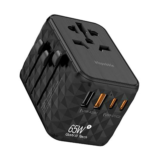 Blupebble Passport 2.1 World Travel Adapter Black