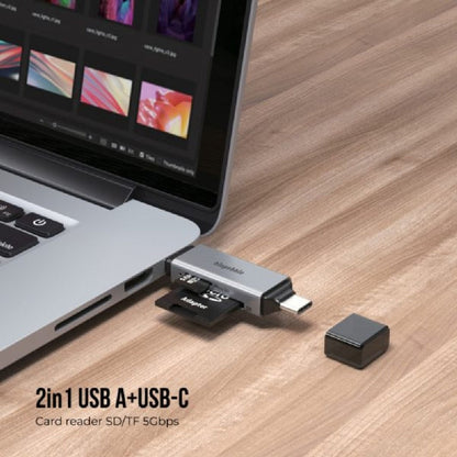 Blupebble Usb3.0 A+Usb Type C Card Reader Grey