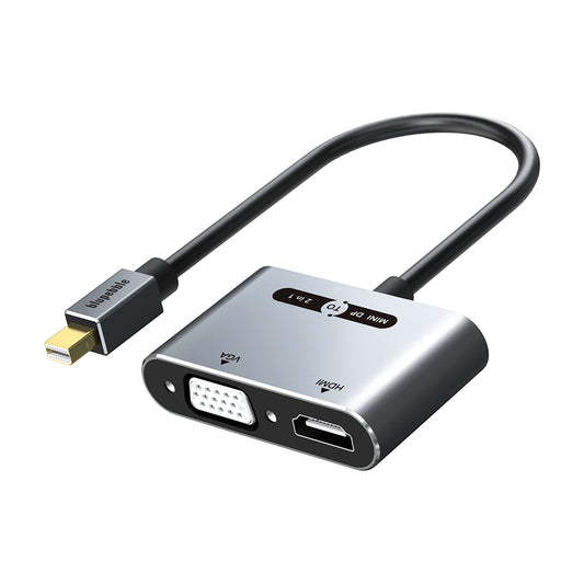 Blupebble 2-In-1 Mini Displayport To Hdmi +Vga Adapter Grey