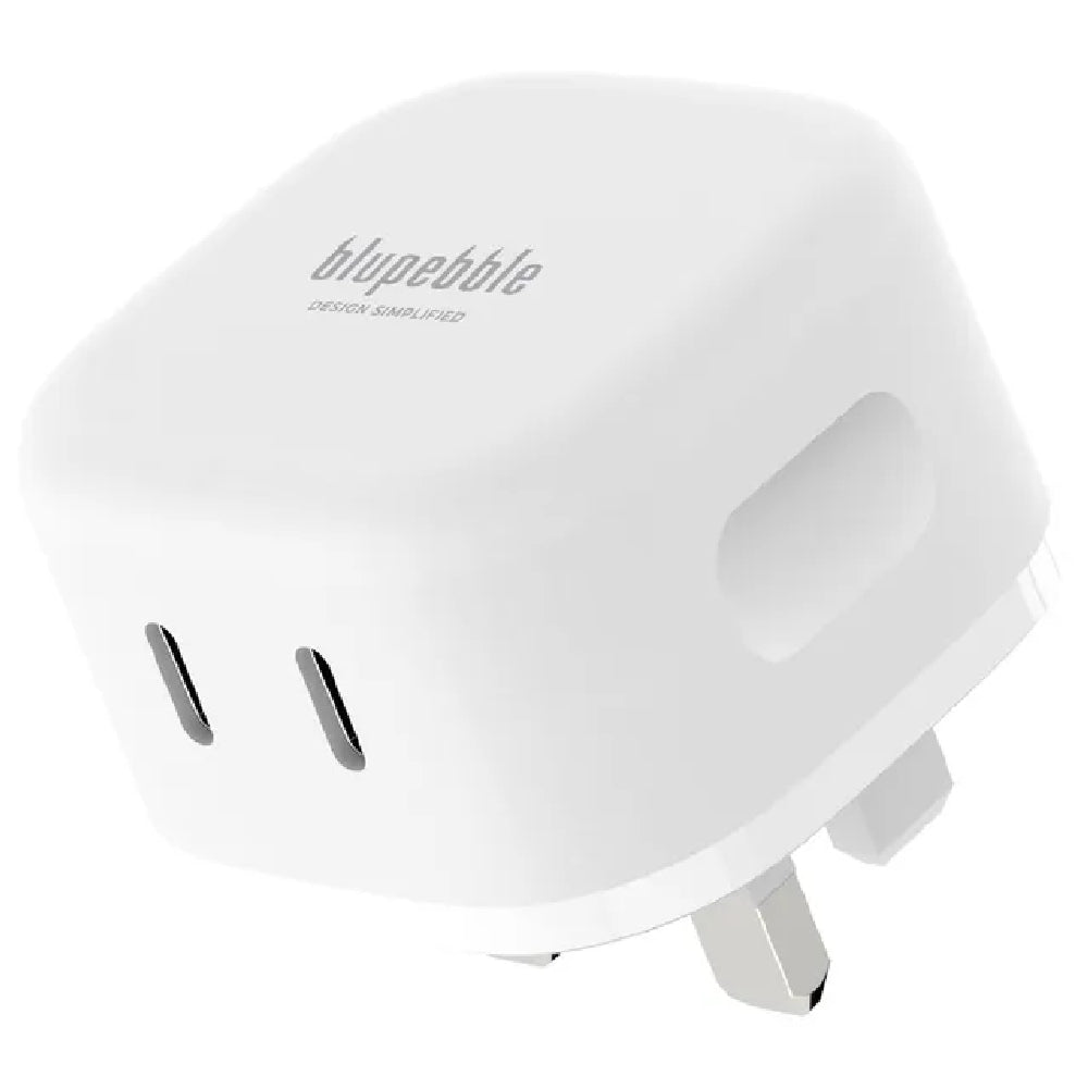 Blupebble 2-Port PD Gan Fast Charger Plug 45W White