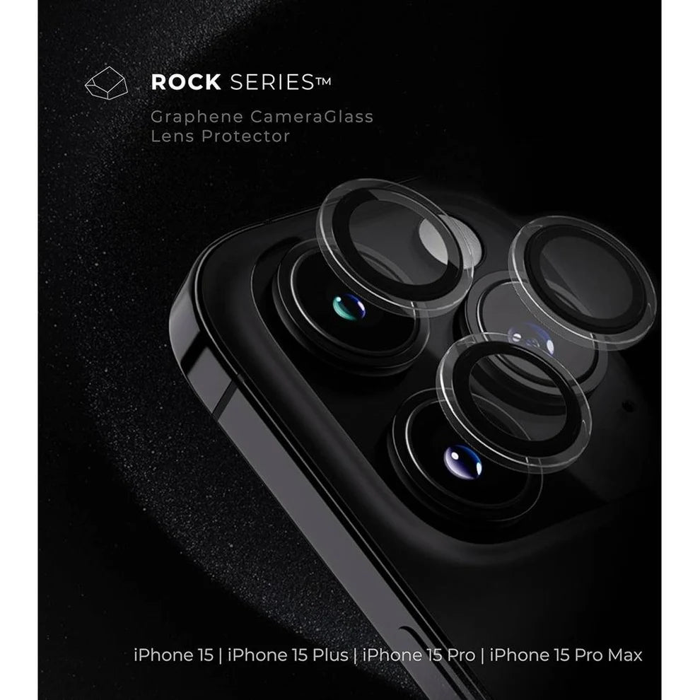 Blupebble Graphene Camera Lens Protector iPhone 15 Pro & Pro Max Black