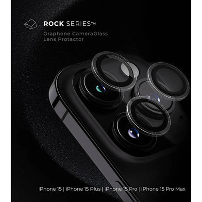 Blupebble Graphene Camera Lens Protector iPhone 15 Pro & Pro Max Black