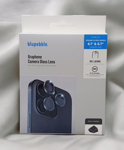 Blupebble Graphene Camera Lens Protector iPhone 15 Pro & Pro Max Blue