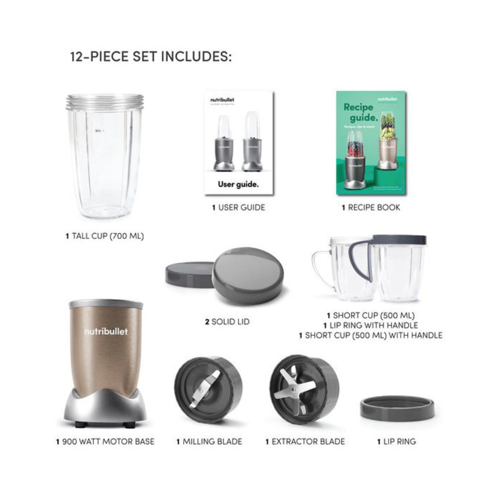 Nutribullet PRO High-Speed Blender and Mixer System 12-Piece Gold