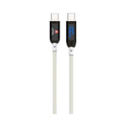 Swiss Military Braided Type-C To Type-C Data Sync and Charging Cable 2M White