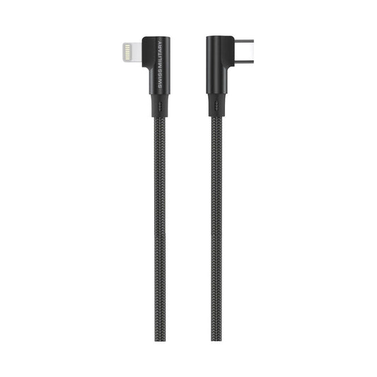 Swiss Military Braided Type-C To Lightning Data Sync and Charging Cable 2M Black