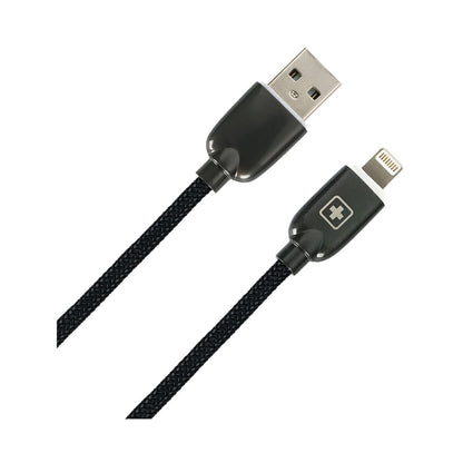 Swiss Military Braided Type-A To Lightning Data Sync and Charging Cable 2M Black