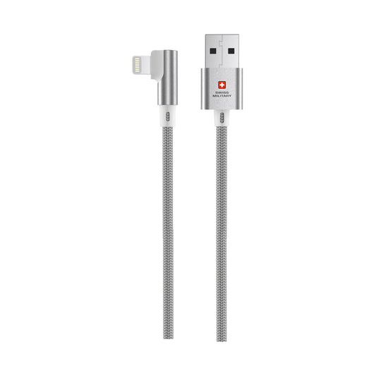 Swiss Military Braided Type-A To Lightning Data Sync and Charging Cable 2M White