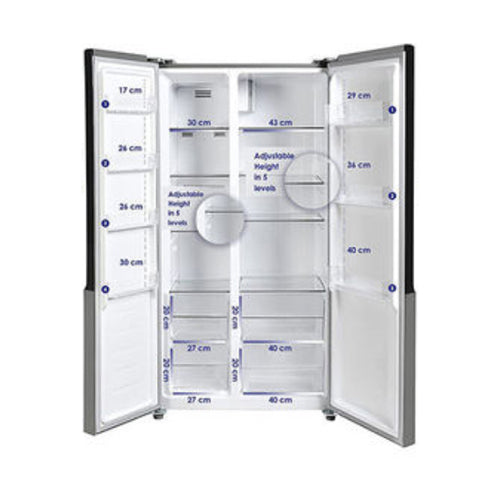 Super General Side By Side Refrigerator 600L Silver SGR710SBS-SS