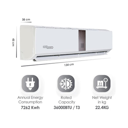 Super General Split Air Conditioner 3 Ton White SGS370CE