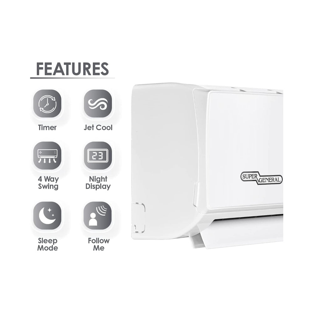 Super General Split Air Conditioner 3 Ton White SGS370CE