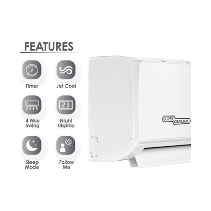 Super General Split Air Conditioner 3 Ton White SGS370CE