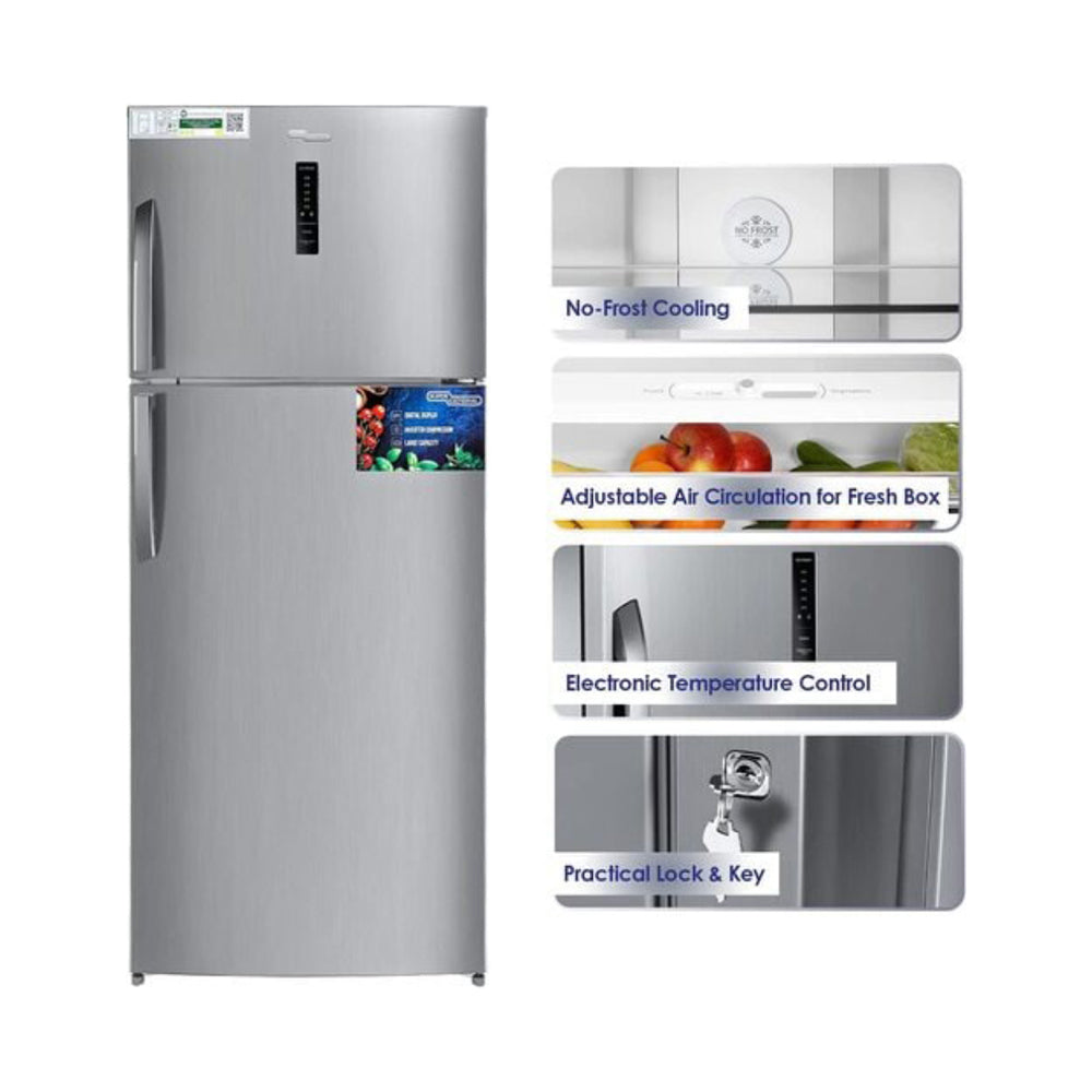 Super General Double Door Refrigerator 479L Silver SGR615I