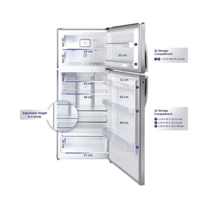 Super General Double Door Refrigerator 479L Silver SGR615I