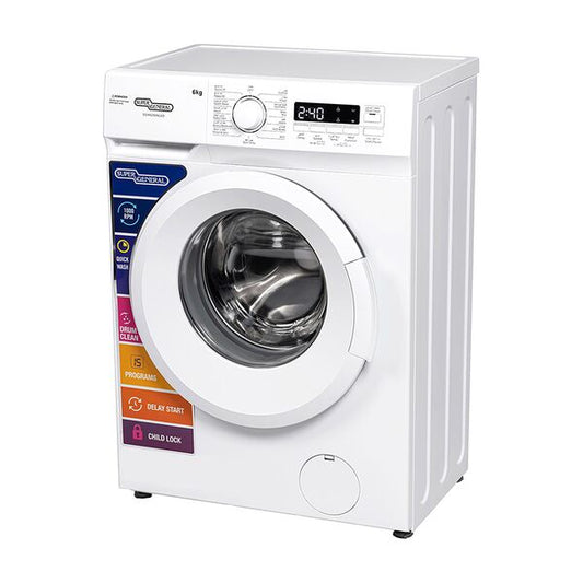 Super General Front Loading Washing Machine 6KG White SGW6250NLED