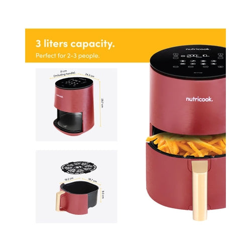 Nutricook Mini Air Fryer 3000ml Red