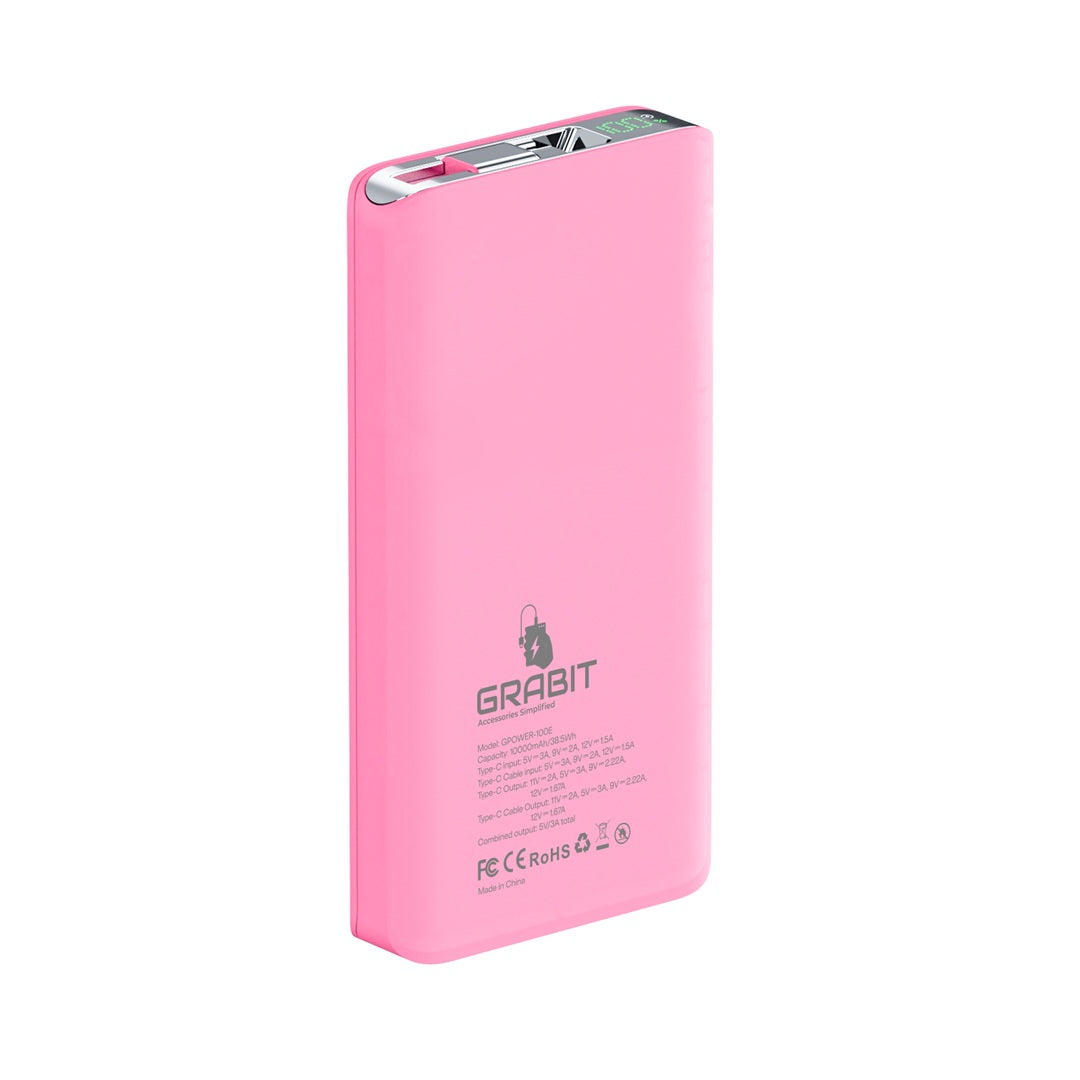 GRABIT GPOWER-100E PWR 10KMAH PD PINK
