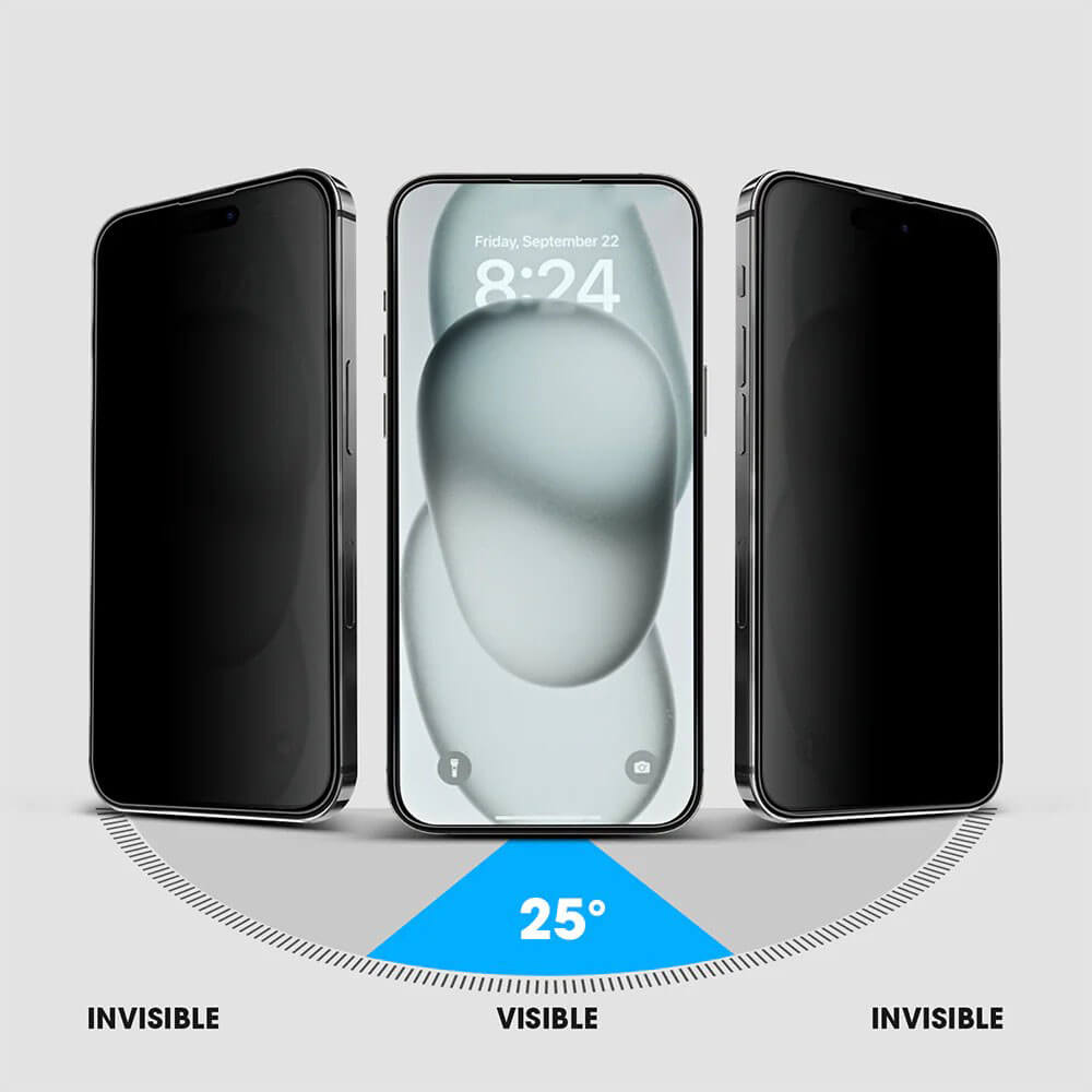 GRABIT Screen 360 GLU iPhone 16 Pro Max, Full Matte Privacy Glass