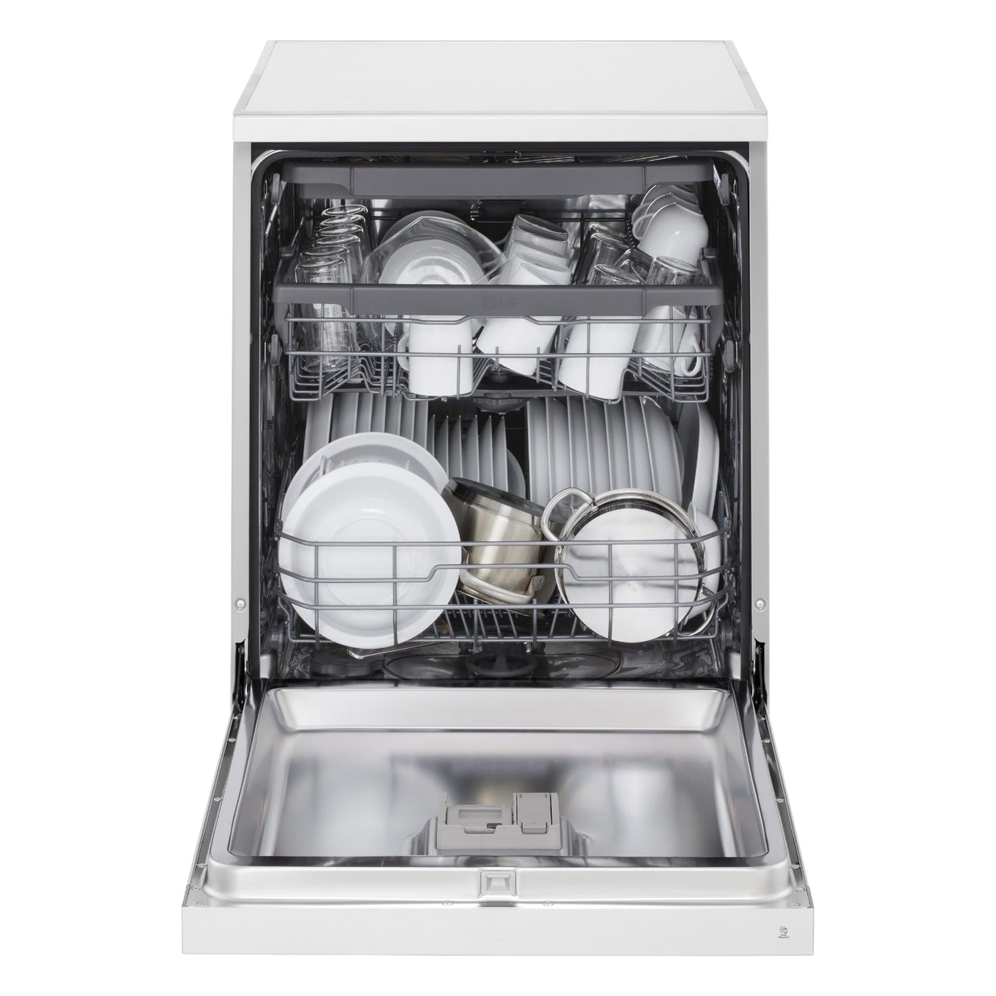 LG Free-Standing Dishwasher, 14 Place Settings, 9 Programs, White, DFC513FW