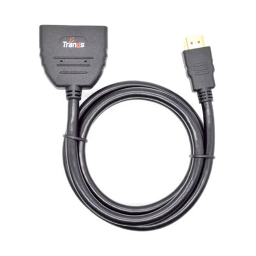 Trands 1-In-2 Out HDMI Male To Dual Female HDMI Splitter Cable 100cm Black