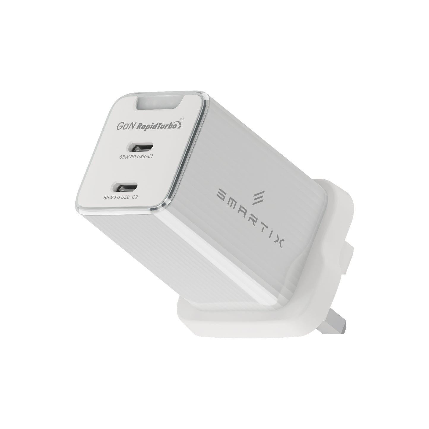 Smartix SXWA65WTE Compact UK Wall Adaptor 65W GaN White