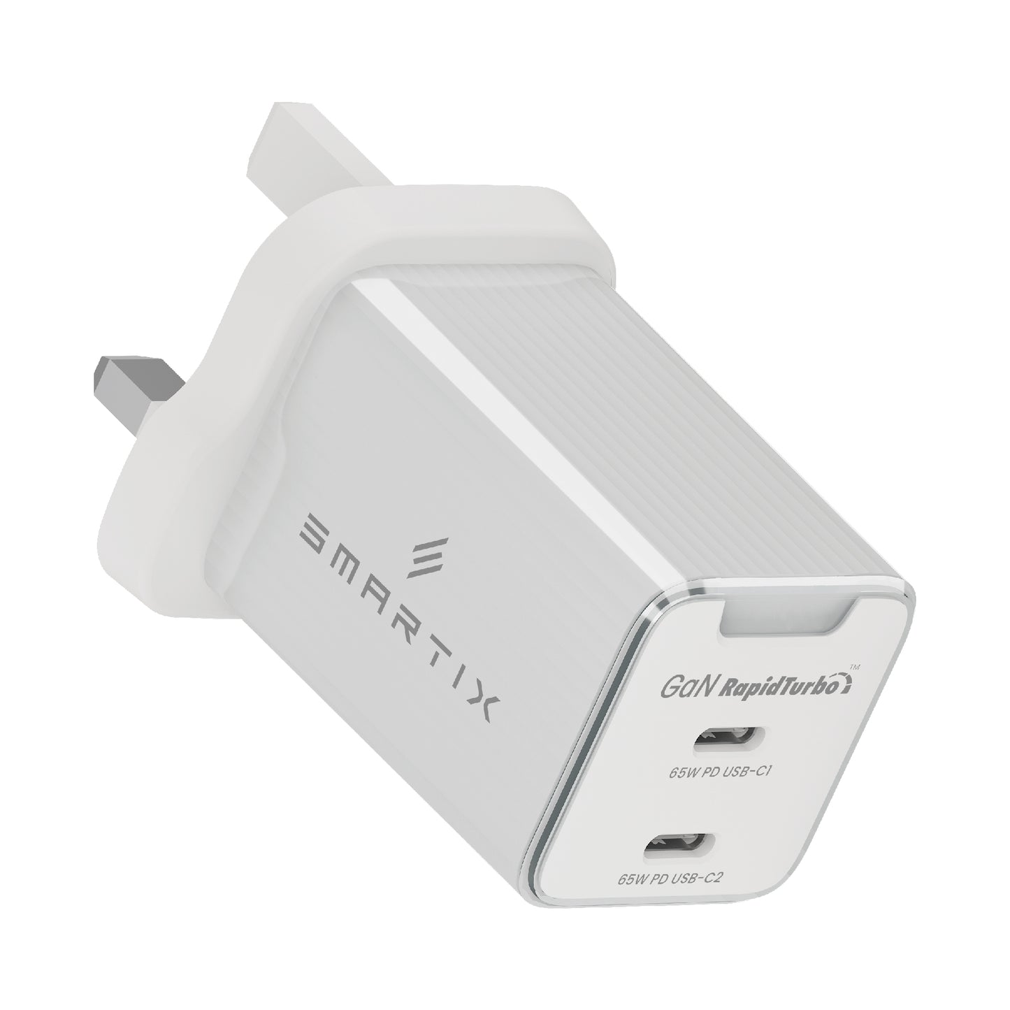 Smartix SXWA65WTE Compact UK Wall Adaptor 65W GaN White