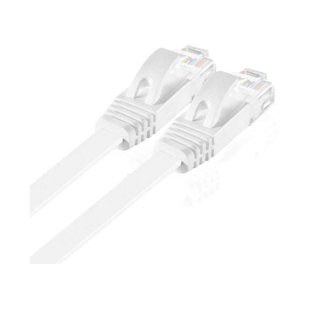 Trands CAT6 Networking Flat Cable White