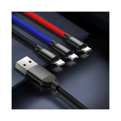 Trands 3 In 1 USB High Speed Charging Cable Black