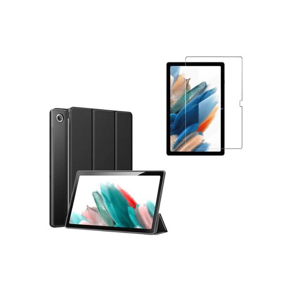 Trands Screen Protector with Case for Samsung Galaxy Tab A8 Clear and Black