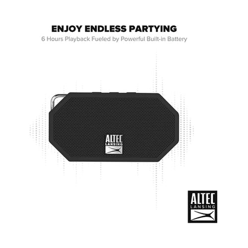 Altec Lansing Mini H20 Rugged Bluetooth Speaker Black