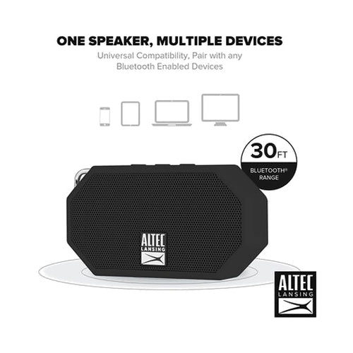 Altec Lansing Mini H20 Rugged Bluetooth Speaker Black