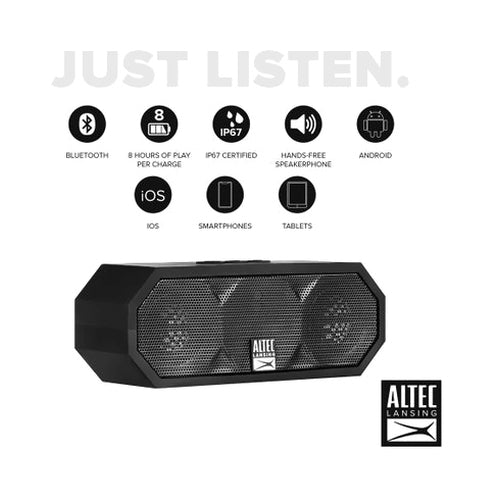 Altec Lansing Jacket H20 Rugged Bluetooth Speaker Black