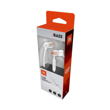 JBL T110 Wired In-Ear Earphones White