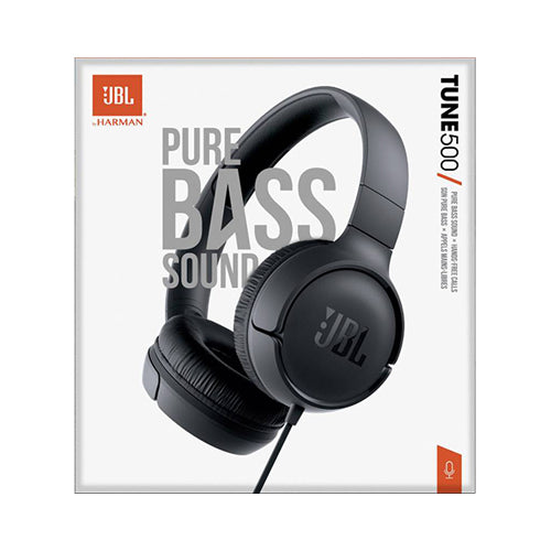 JBL T500 Wired On-Ear Headphones Black