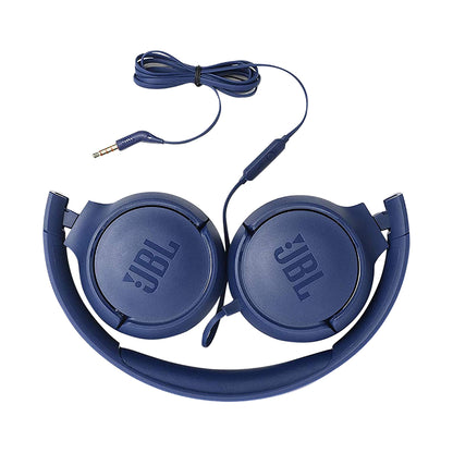 JBL T500 Wired On-Ear Headphones Blue