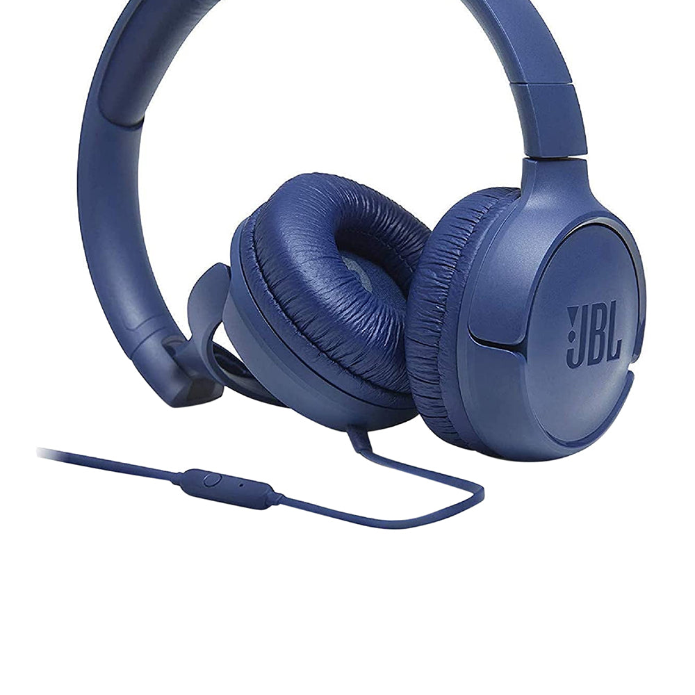 JBL T500 Wired On-Ear Headphones Blue