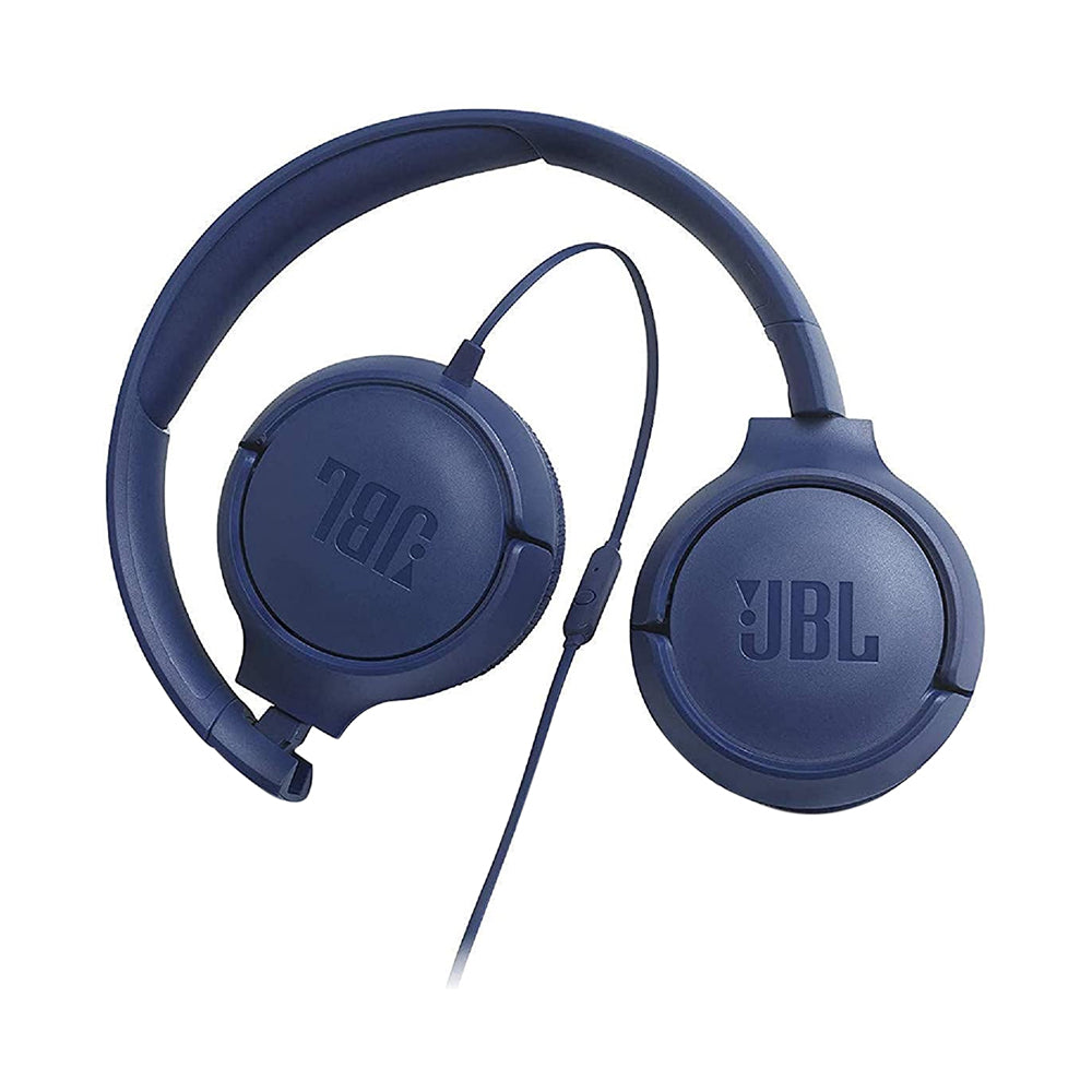 JBL T500 Wired On-Ear Headphones Blue