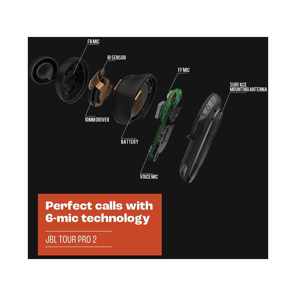 JBL Tour Pro 2 True Wireless Noice Cancelling Earbuds Black